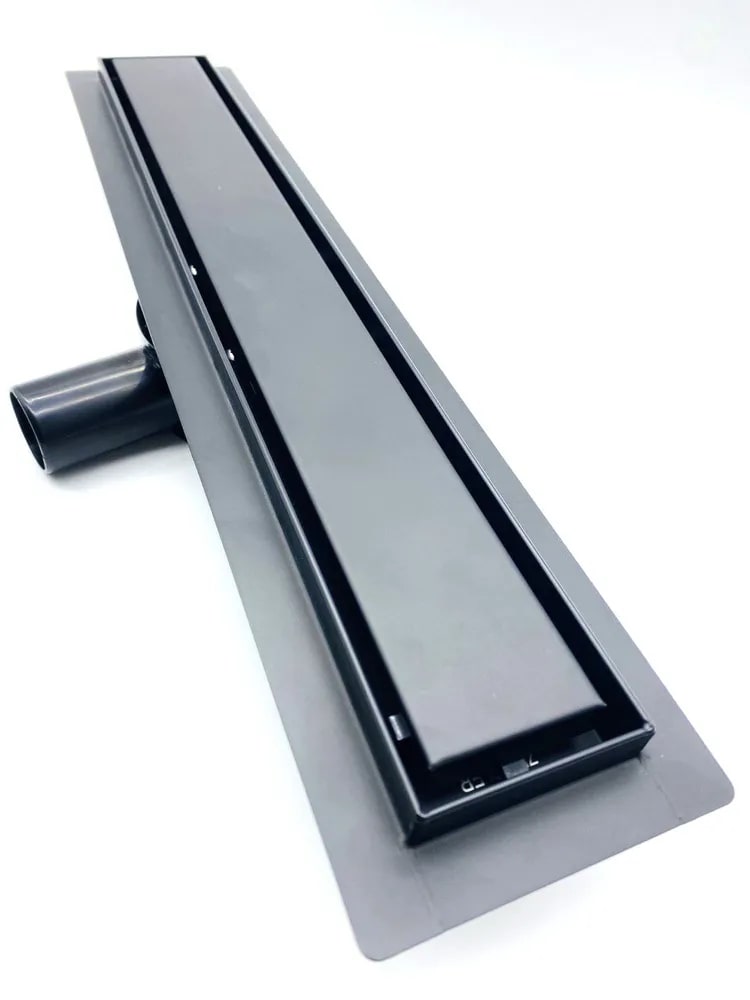 Трап-лоток 80 см под кладку плитки черный (сухой + гидрозатвор)  ZEISSLER BAD558002BK (1шт/4шт упак) - Изображение №1
