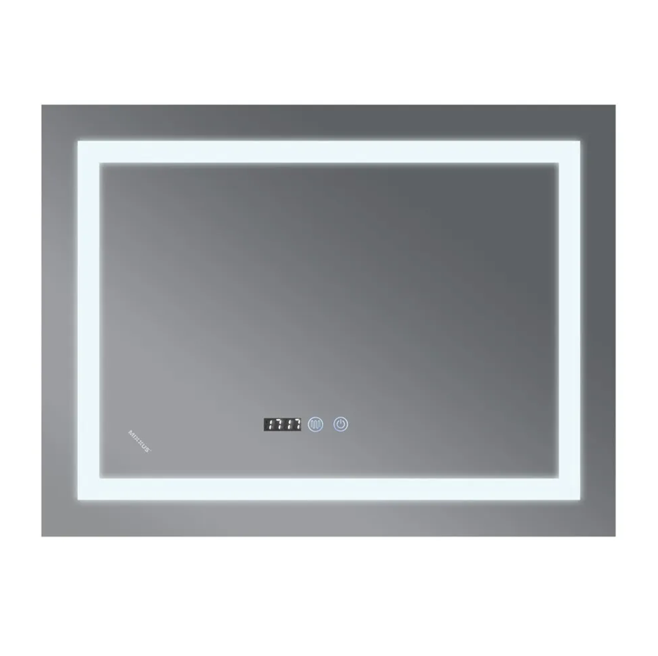 MIXXUS WARM MR02-100x70 Зеркало с LED Touch, Anti-fog, димером, регулятором яркости, часами - миниатюра №2