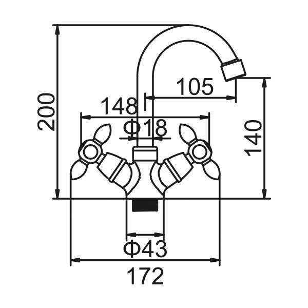 Смеситель д/умывальника буксовый ZERIX ROM-001 LR81010H белый (10 шт/ящ) - Изображение №2