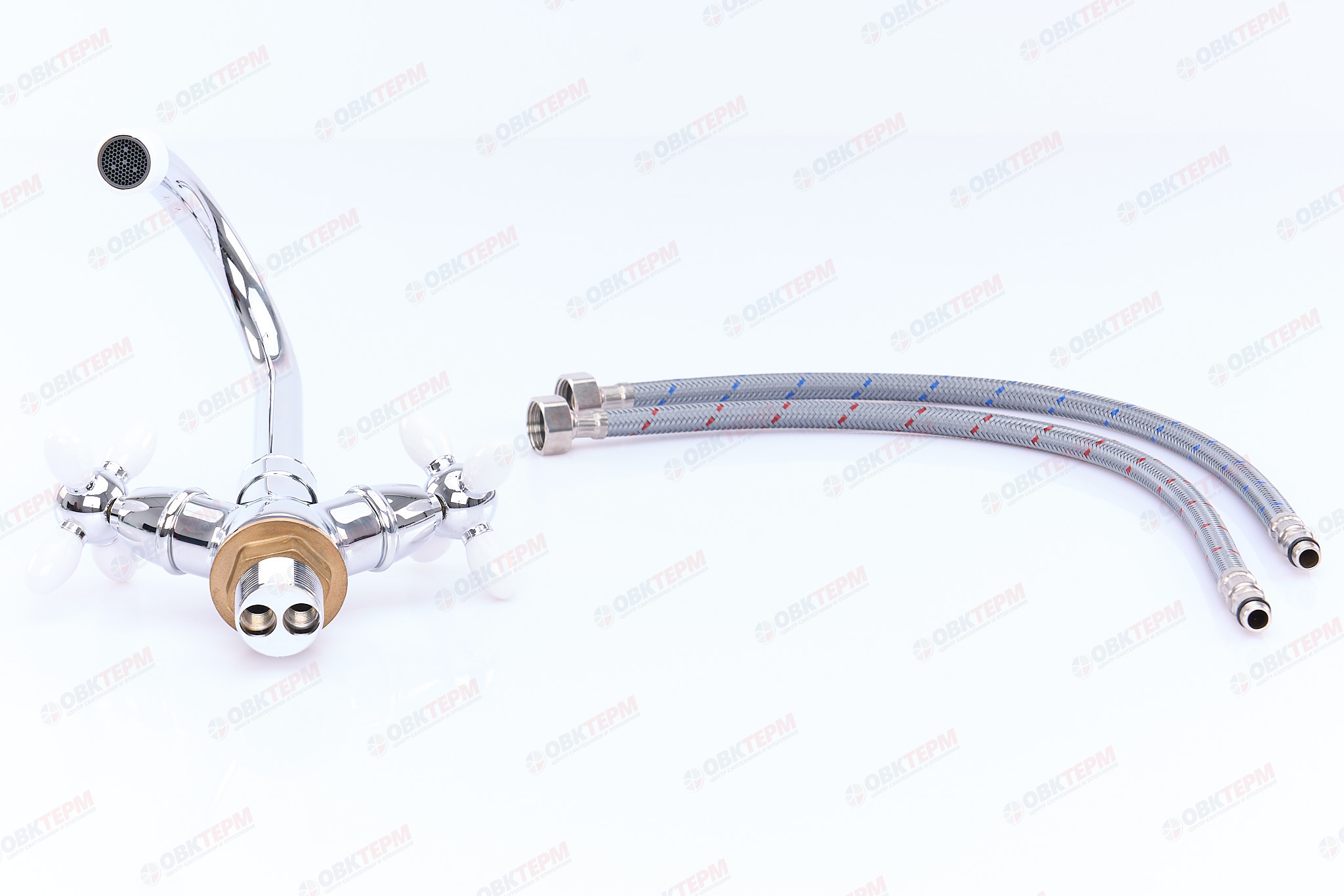 Смеситель д/умывальника буксовый ZERIX ROM-001 LR81010H белый (10 шт/ящ) - миниатюра №6