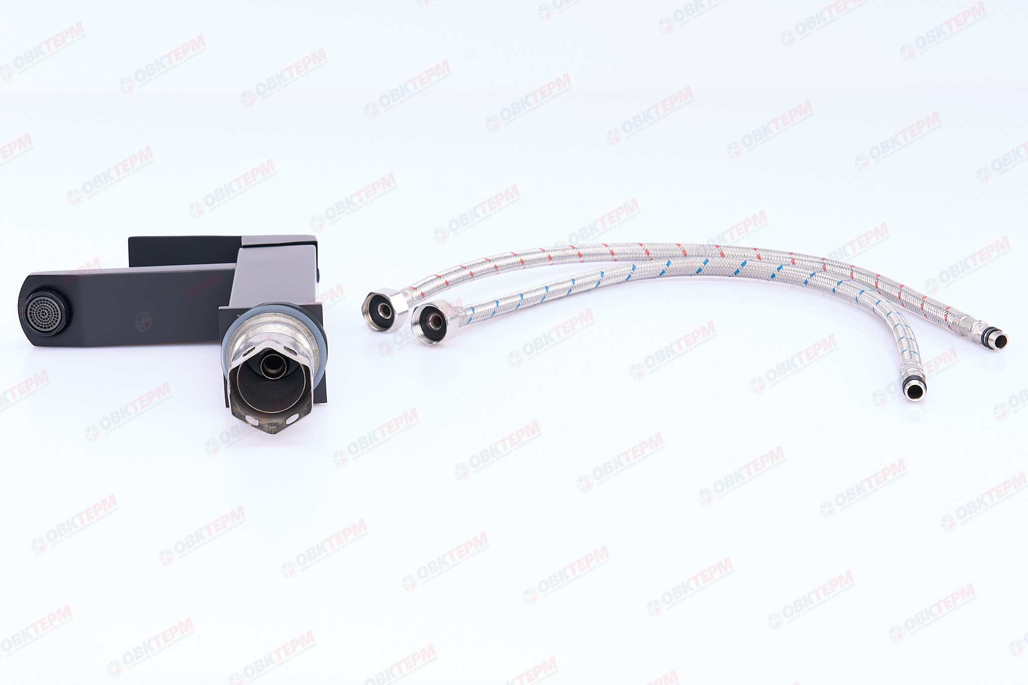 Смеситель д/умывальника AKSA BAS-01-17-BLACK  нерж/сталь  (катридж 35мм, на ГАЙКЕ)  10 шт/ящ - Изображение №4