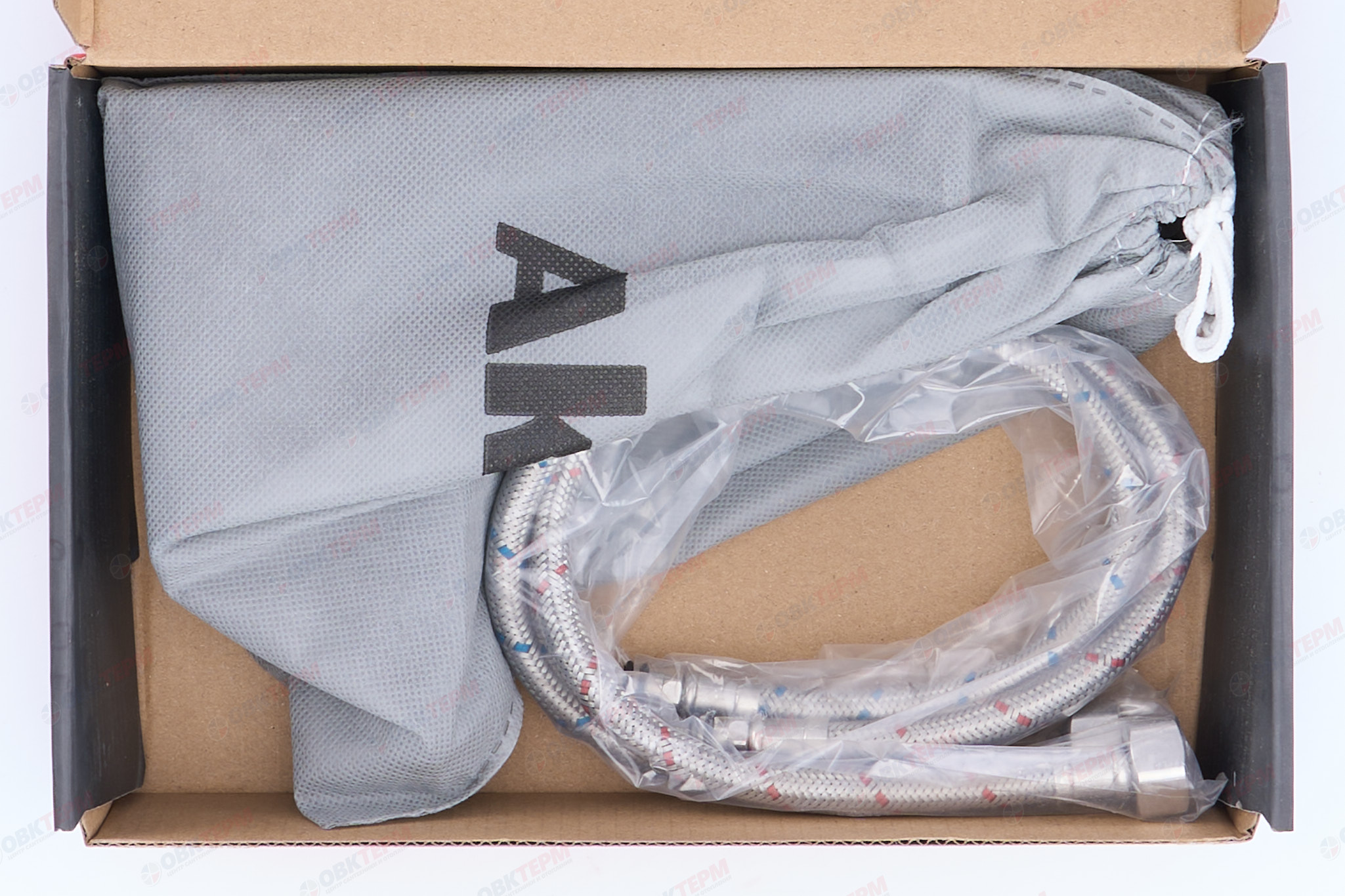 Смеситель д/умывальника AKSA BAS-01-17-BLACK  нерж/сталь  (катридж 35мм, на ГАЙКЕ)  10 шт/ящ - Изображение №5