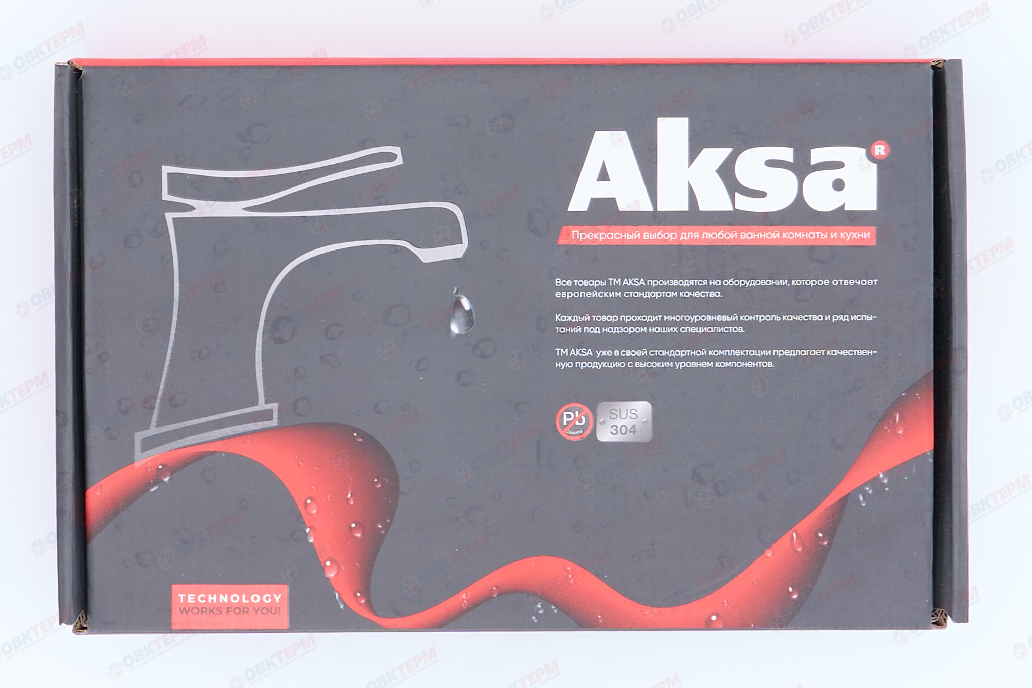 Смеситель д/умывальника AKSA BAS-01-17-BLACK  нерж/сталь  (катридж 35мм, на ГАЙКЕ)  10 шт/ящ - миниатюра №6