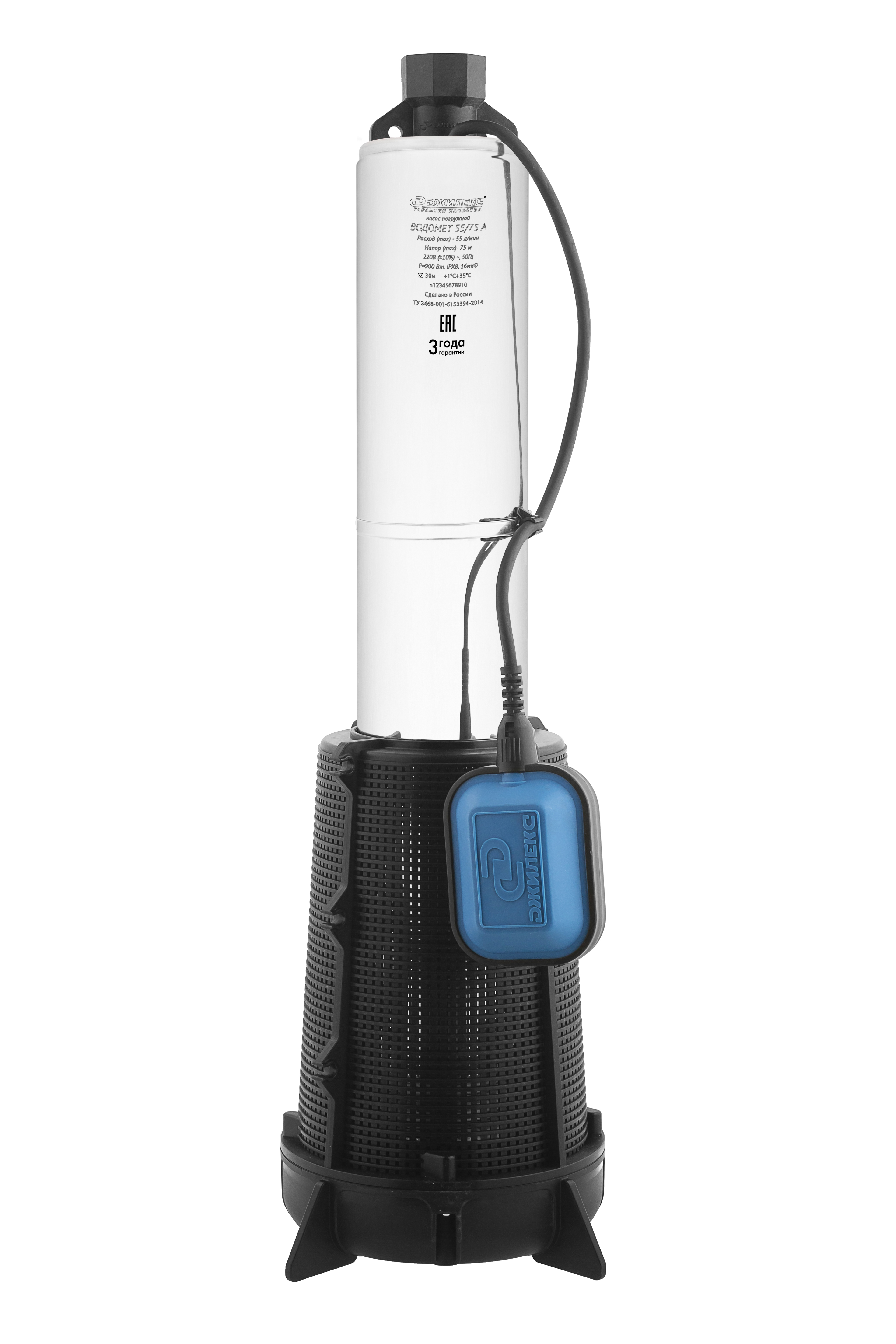 Насос погружной Водомет    55/75А дф   Джилекс  (0,9кВт/55л.м./75м/30 м.к) - изображение №1