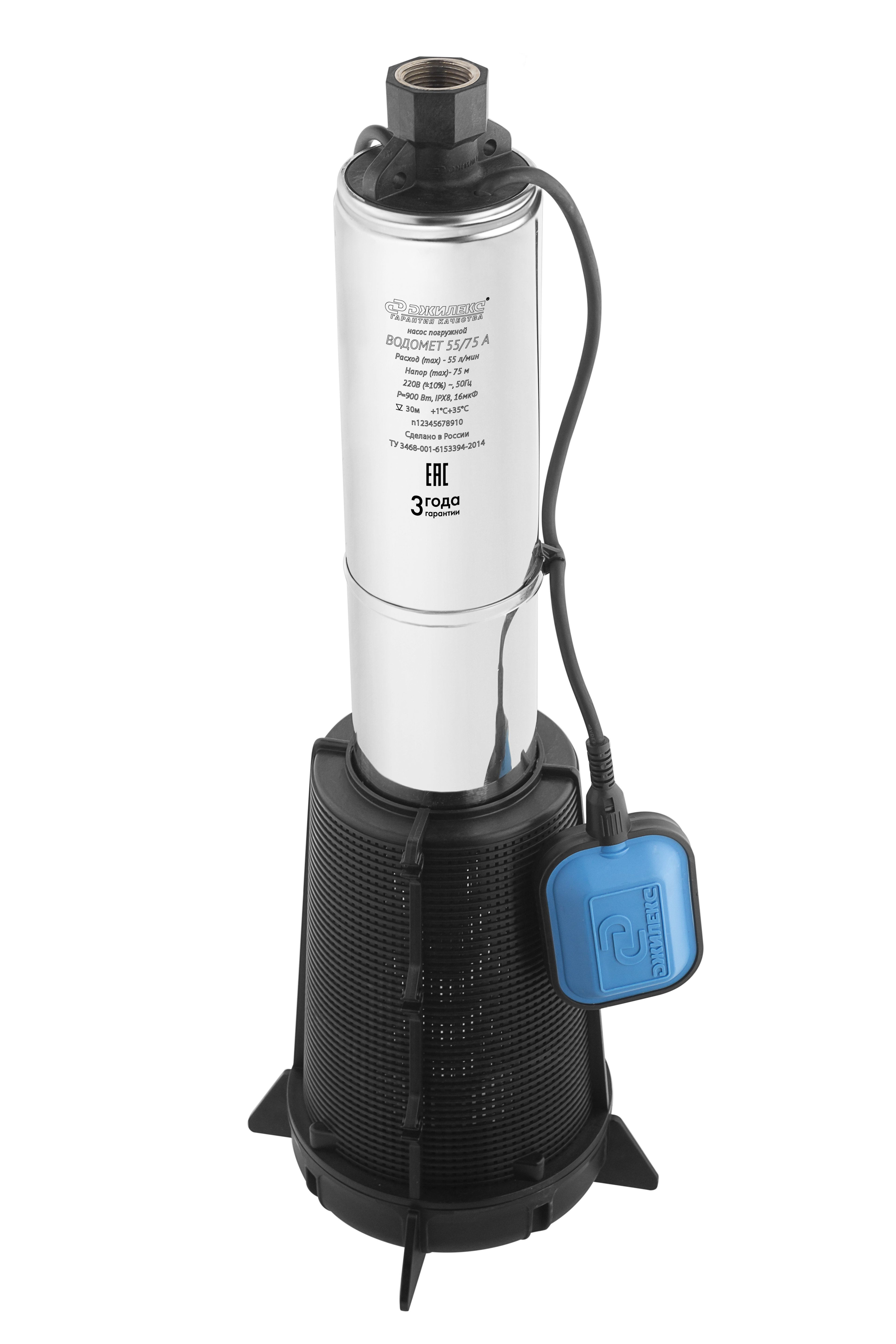 Насос погружной Водомет    55/75А дф   Джилекс  (0,9кВт/55л.м./75м/30 м.к) - миниатюра №3
