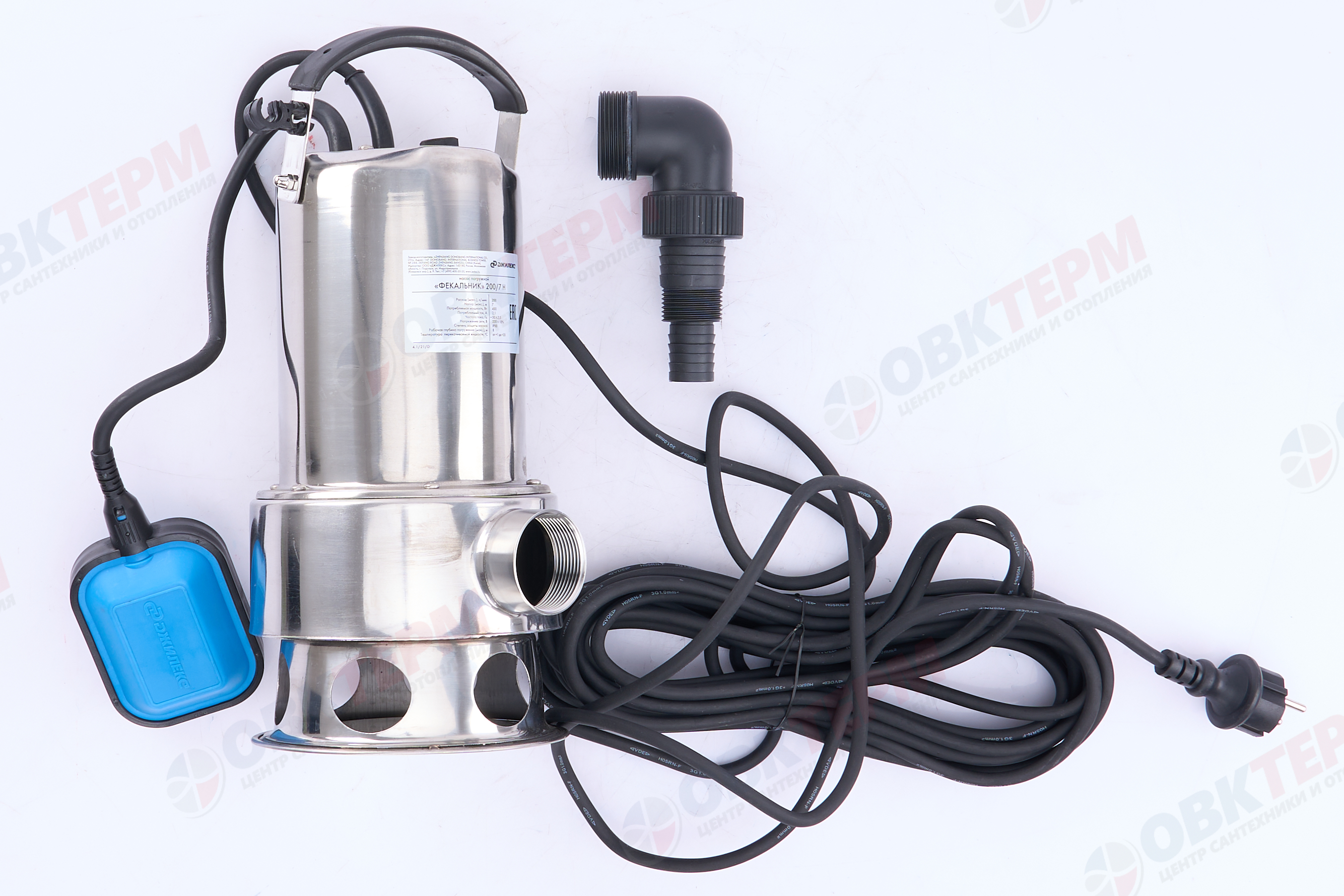 Насос фекальный  200/7 Н  Джилекс  (0,45кВт/200л.м./7м/10м.к) - миниатюра №10
