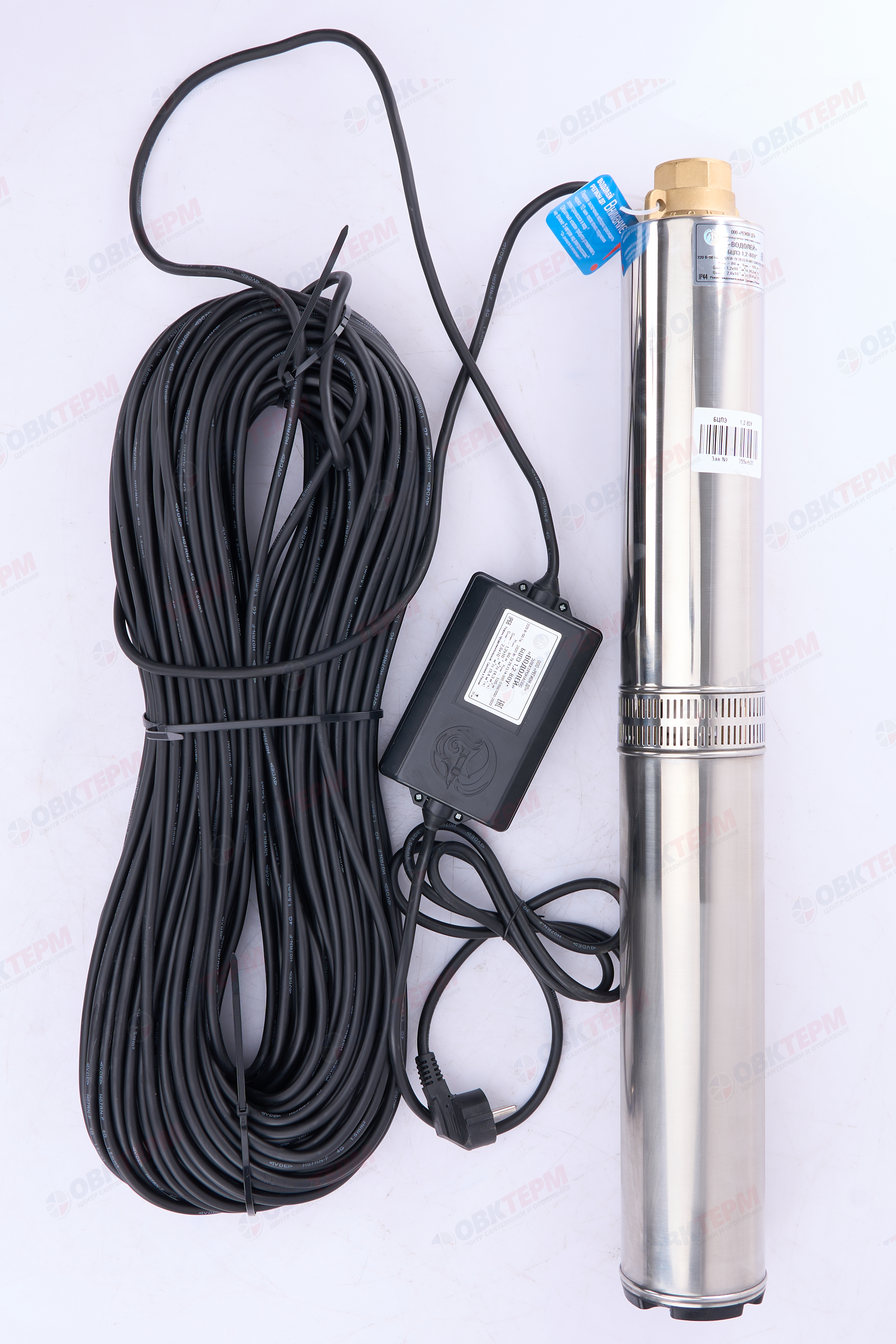 Насос погружной    БЦПЭ 1,2  - 80У  EURO-3  ВОДОЛЕЙ   (2,82кВт/160л.м./110м.) - Изображение №2