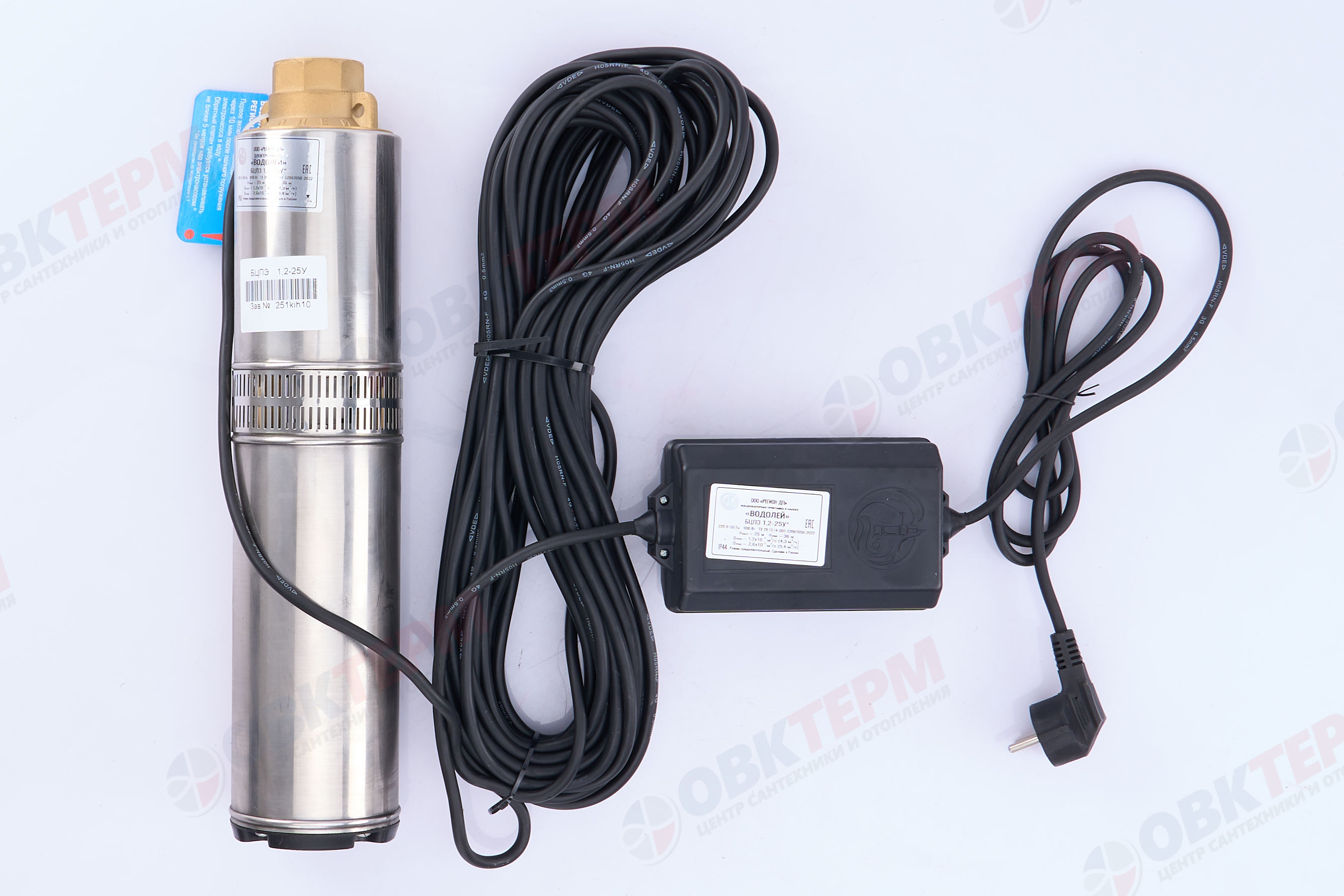 Насос погружной    БЦПЭ 1,2  - 25У  EURO-3  ВОДОЛЕЙ   (0,9кВт/160л.м./35м.) - Изображение №2