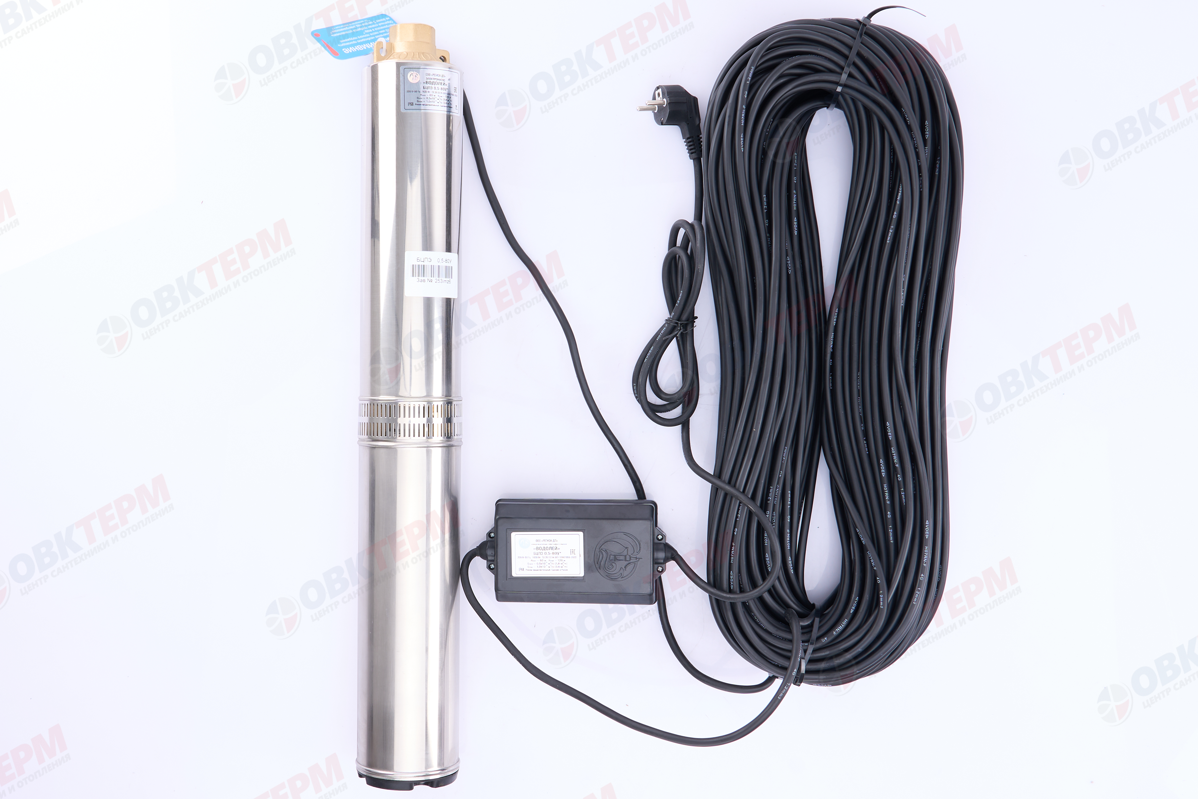 Насос погружной    БЦПЭ 0,5  - 80У  ВОДОЛЕЙ  (1,63кВт/55л.м./110м.) - Изображение №2