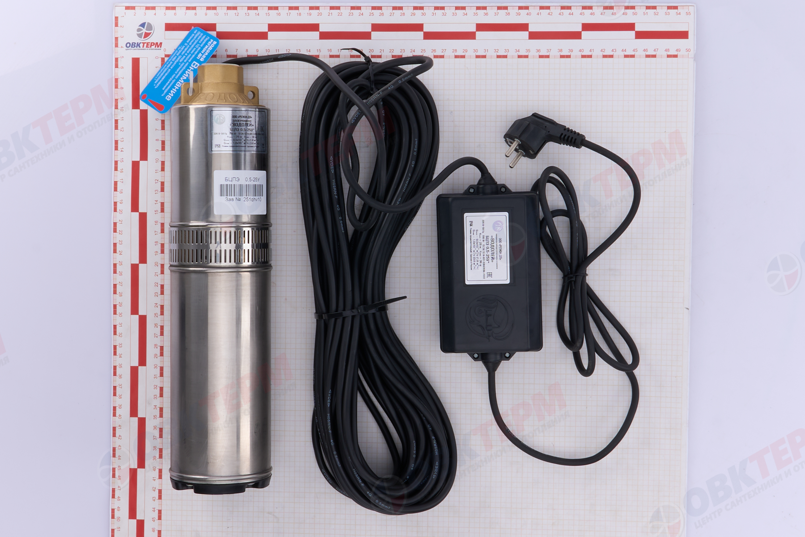 Насос погружной    БЦПЭ 0,5  - 25У  ВОДОЛЕЙ  (0,55кВт/55л.м./35м.) - миниатюра №8