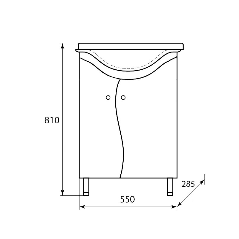 Тумба Фламенко 554 (под умывальник Антик 55)  Flamenco (розы красные В810хШ495хГ285) - миниатюра №2