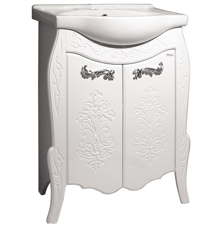 Тумба Фламенко 604 (под умывальник Селигер 60)  Flamenco (белая В800хШ560хГ320) - изображение №1