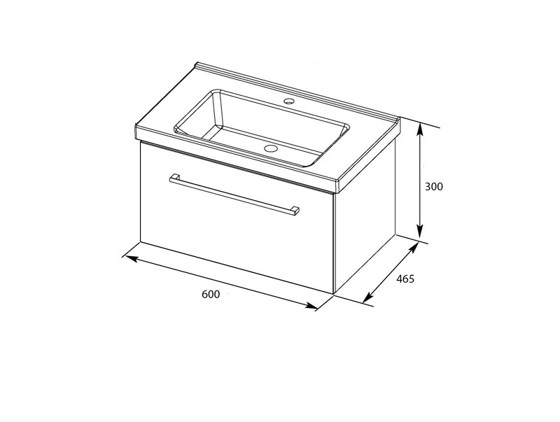 Тумба Фламенко 611 (под умывальник Тигода 60)  Flamenco (красн В300хШ555хГ465) - миниатюра №2