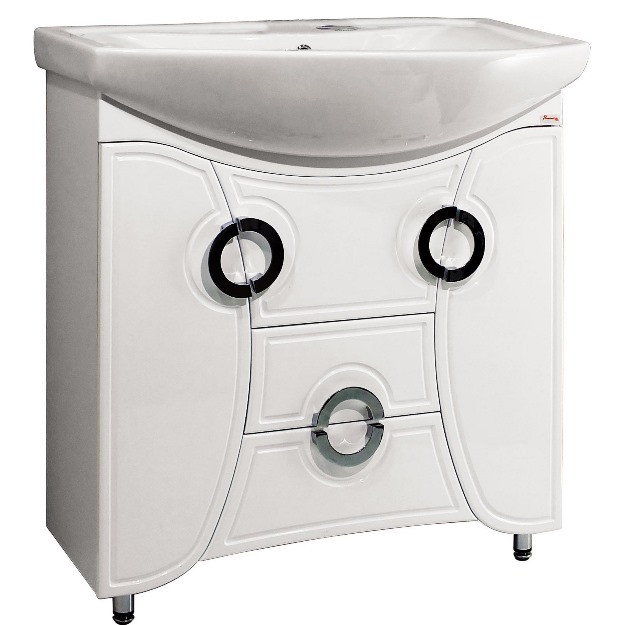 Тумба Фламенко 802 (под умывальник Балтика 80)  Flamenco (белая В790хШ770хГ320) - изображение №1