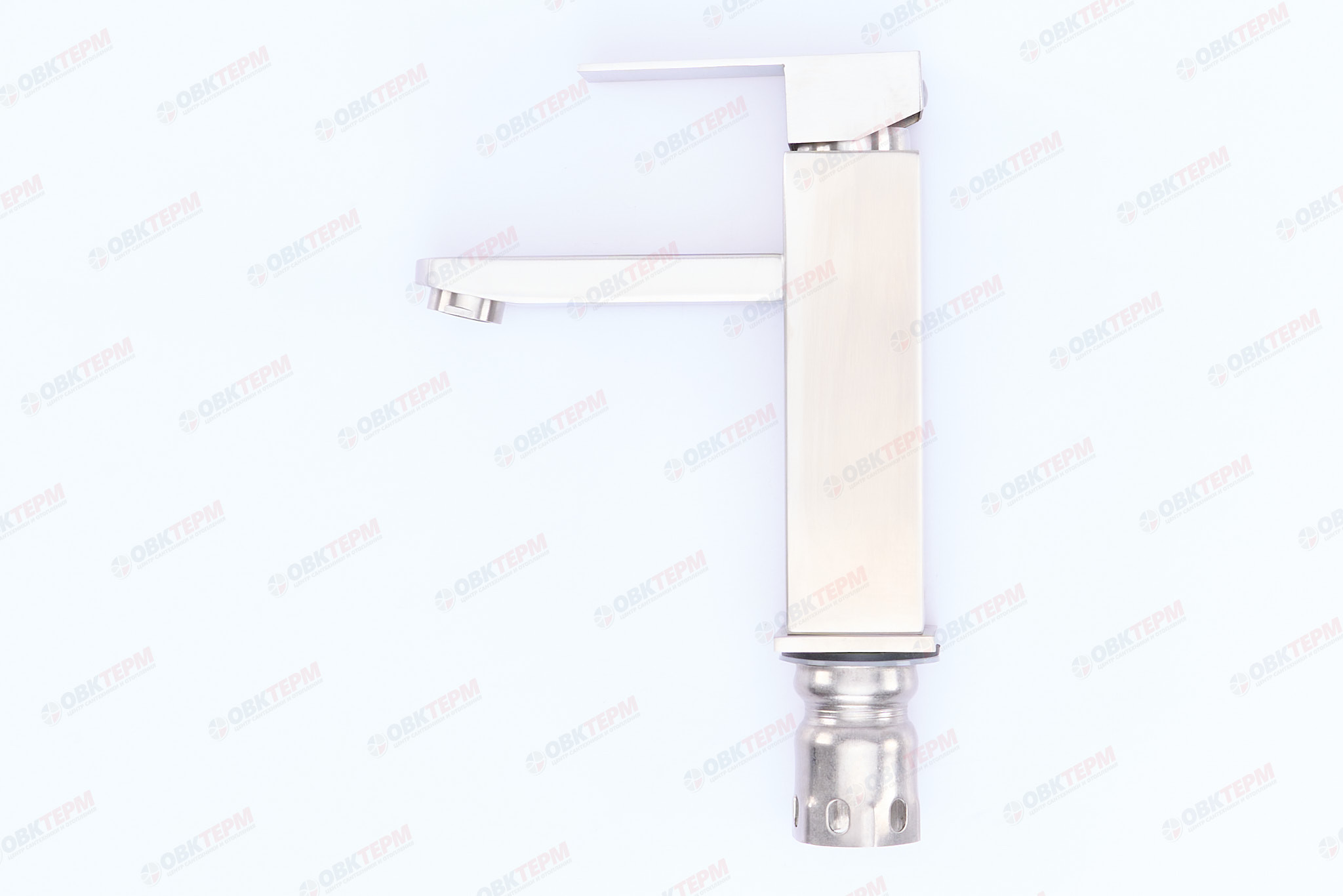 Смеситель д/умывальника AKSA BAS-01-17  нерж/сталь  (катридж 35мм, на ГАЙКЕ)  10 шт/ящ - Изображение №1