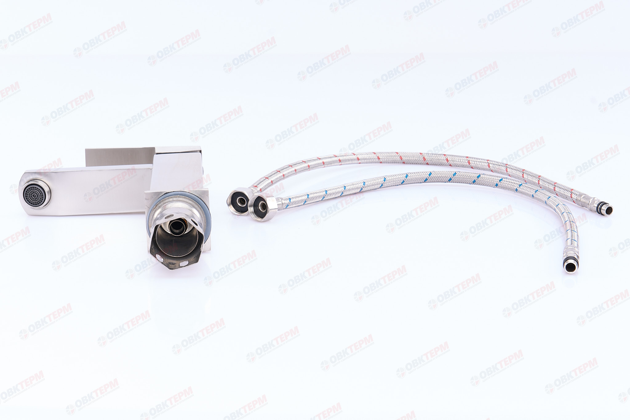 Смеситель д/умывальника AKSA BAS-01-17  нерж/сталь  (катридж 35мм, на ГАЙКЕ)  10 шт/ящ - Изображение №4