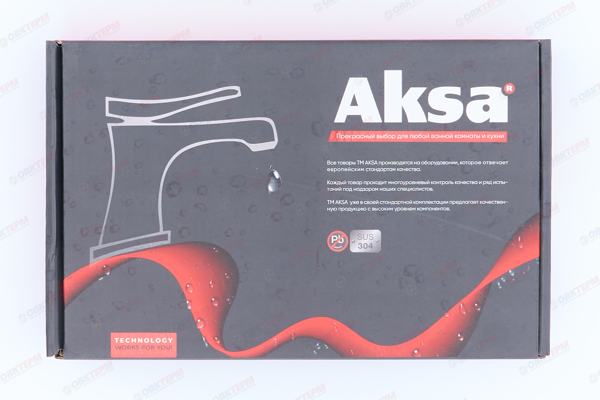 Смеситель д/умывальника AKSA BAS-01-17  нерж/сталь  (катридж 35мм, на ГАЙКЕ)  10 шт/ящ - миниатюра №6