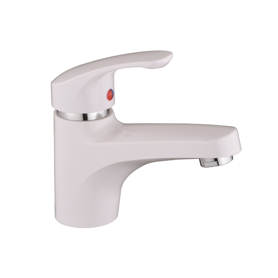 Смеситель для умывальника PLAMIX FIDEL-001 SET White (с подводкой) (20 шт/ящ) - Изображение №1