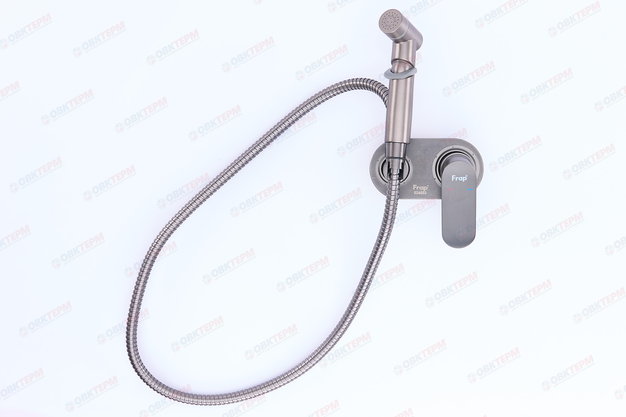 Смеситель с гигиеническим душем FRAP F2085-9 латунь /оружейная сталь - миниатюра №2