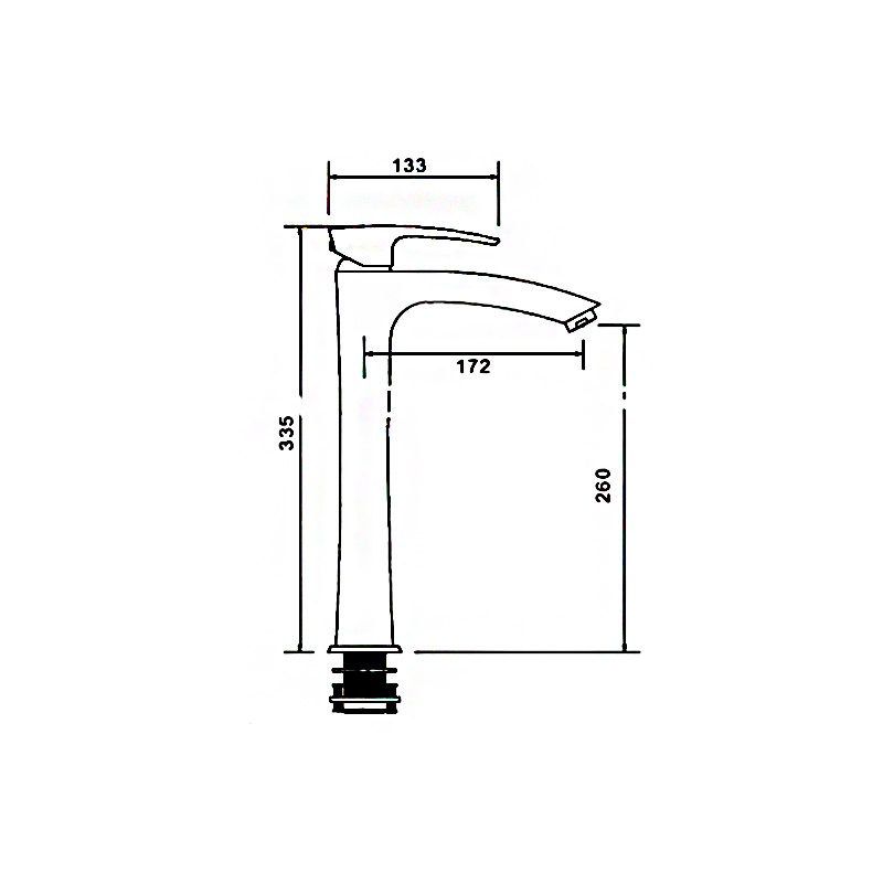 Смеситель д/раковины GAPPO G1007-42 латунь /бронза /высокий /Ø35 /на гайке - миниатюра №2