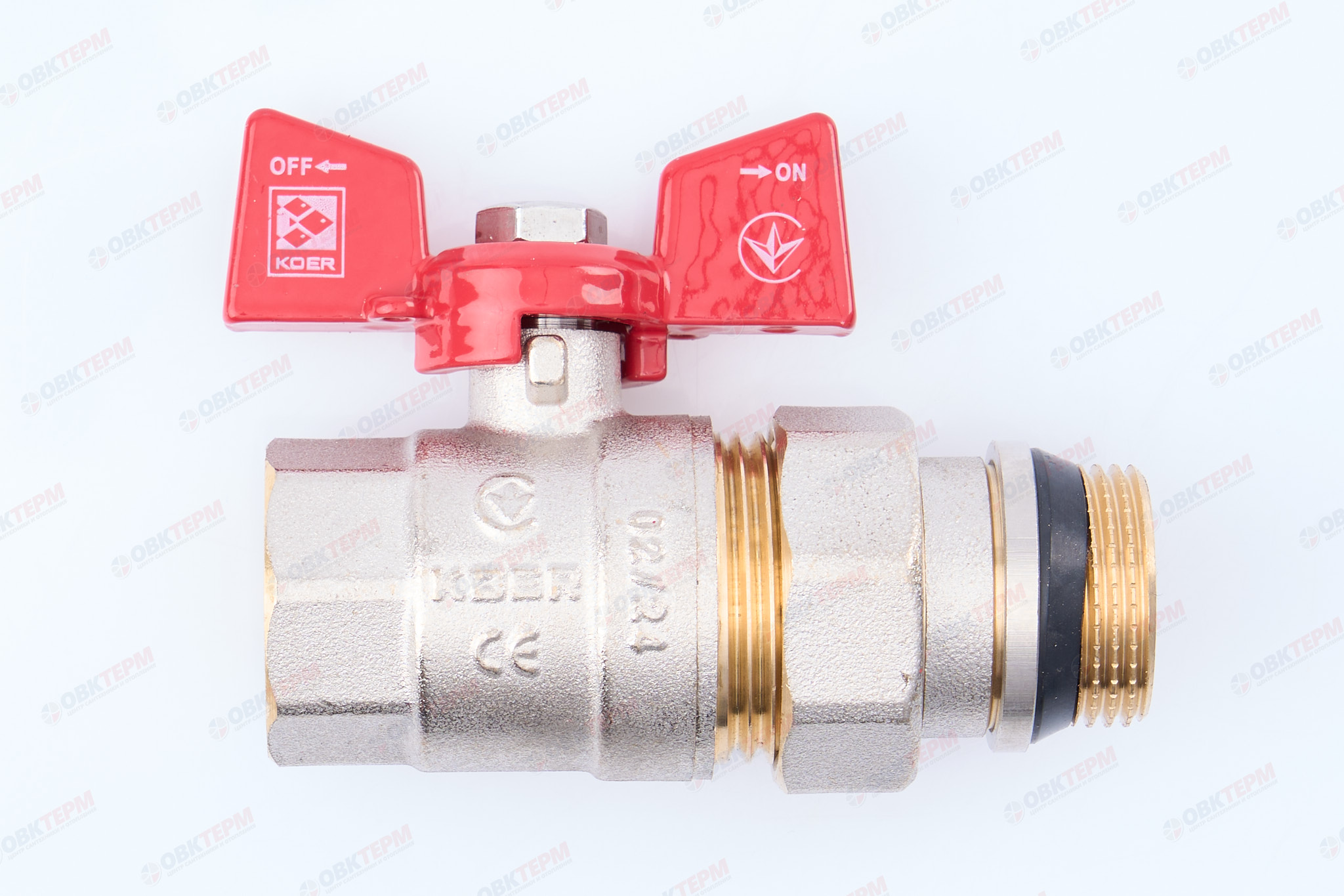 Кран шаровый с американкой "антипротечка" прямой  KOER   3/4"   (KR.227-Gi)  (40шт/ящ) - Изображение №3