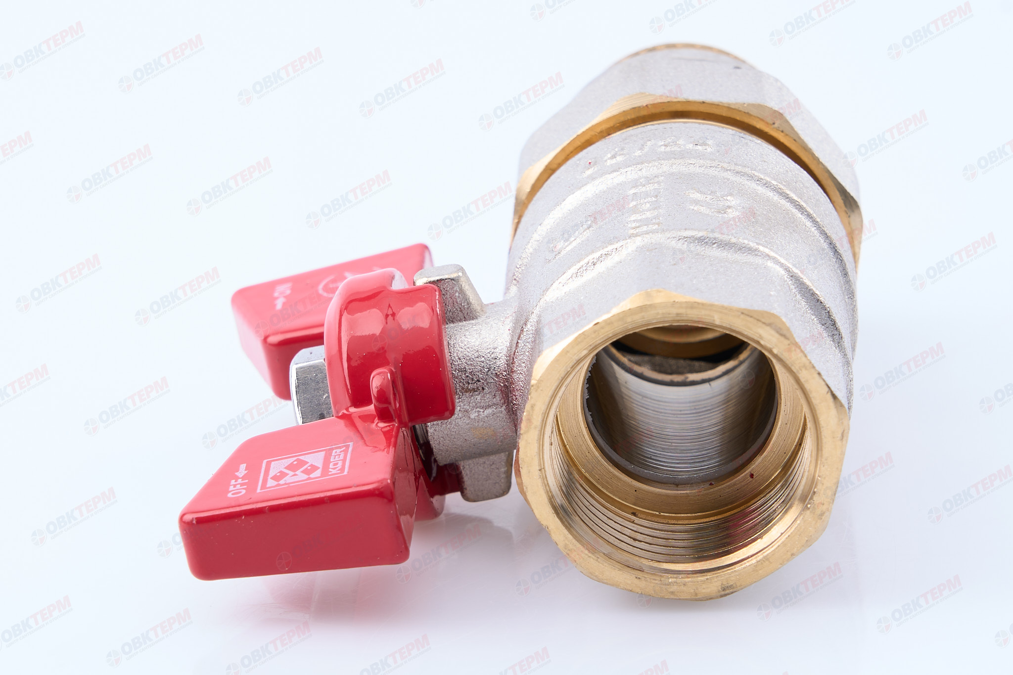 Кран шаровый с американкой "антипротечка" прямой  KOER   3/4"   (KR.227-Gi)  (40шт/ящ) - Изображение №4