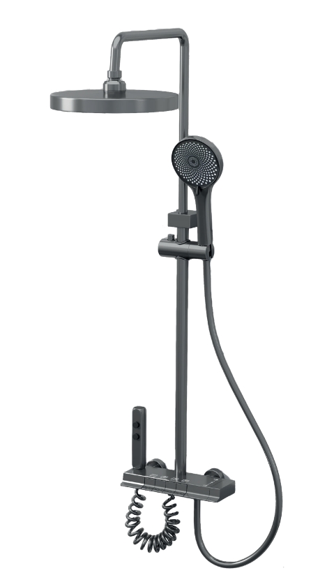 Душ/колонна со смес.с КНОП.ПЕРЕКЛ CHAMPION PBD-009-J GRAPHITE из алюм.,4 реж.(Цвет графит) (6 шт/ящ) - Изображение №1