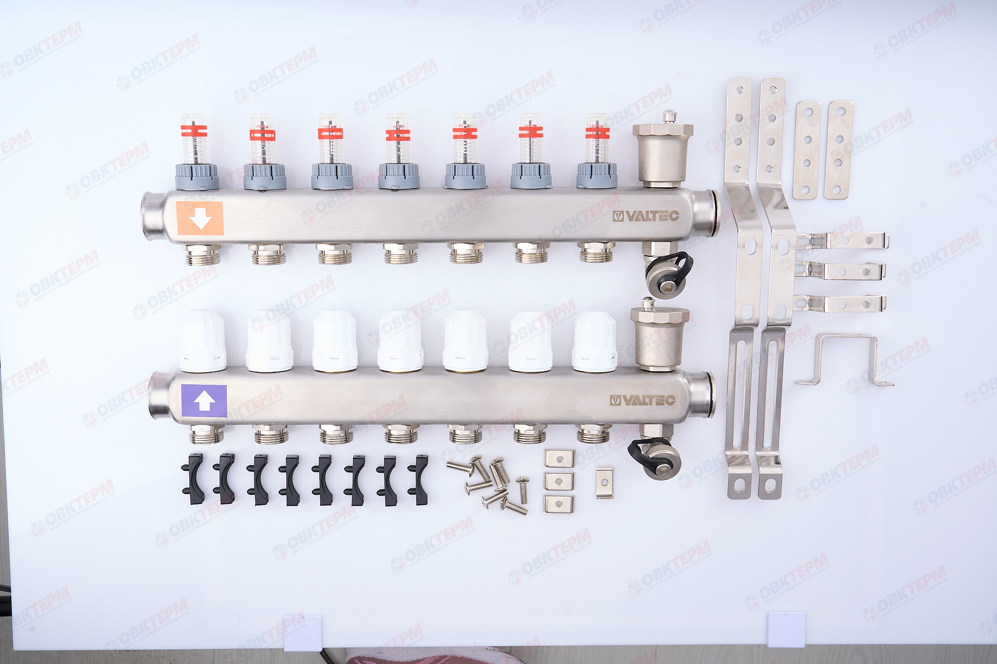 Коллект. ГРУППА   Valtec НЕРЖ со встр расх в сборе  1 * 7 вых. Еврок.3/4 (Аналог VTc.589.EMNX) - миниатюра №7