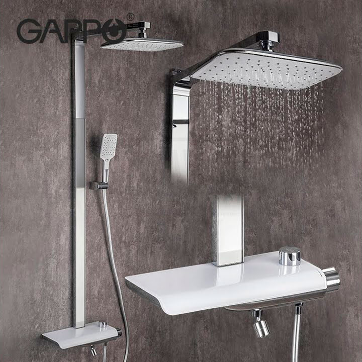 Душ/система GAPPO G2495-4 хром/белый(рук на боку) - миниатюра №2