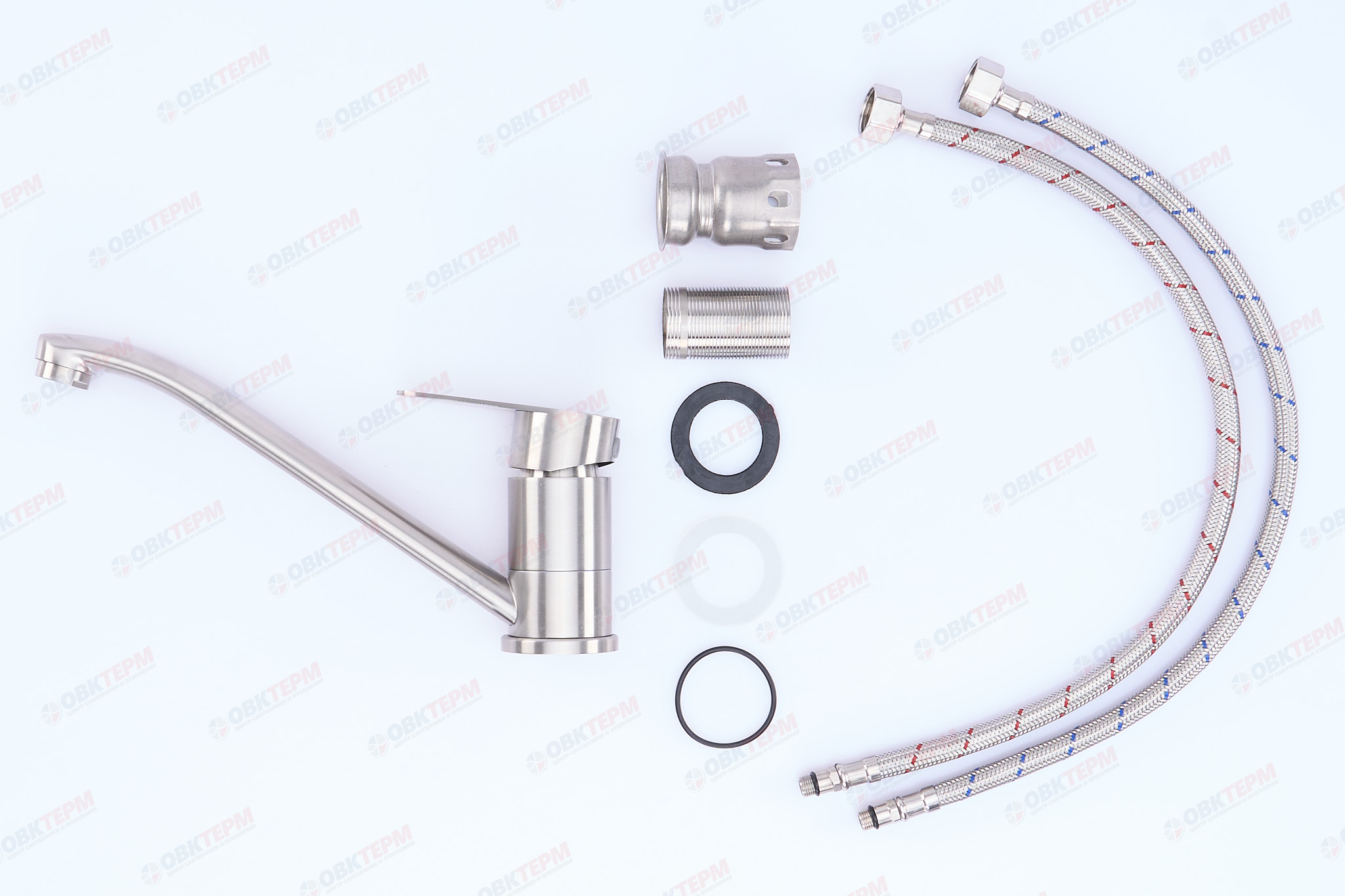 Смеситель д/кухни нерж/сталь ZERIX ASA-004 гайка (10 шт/ящ) - миниатюра №3