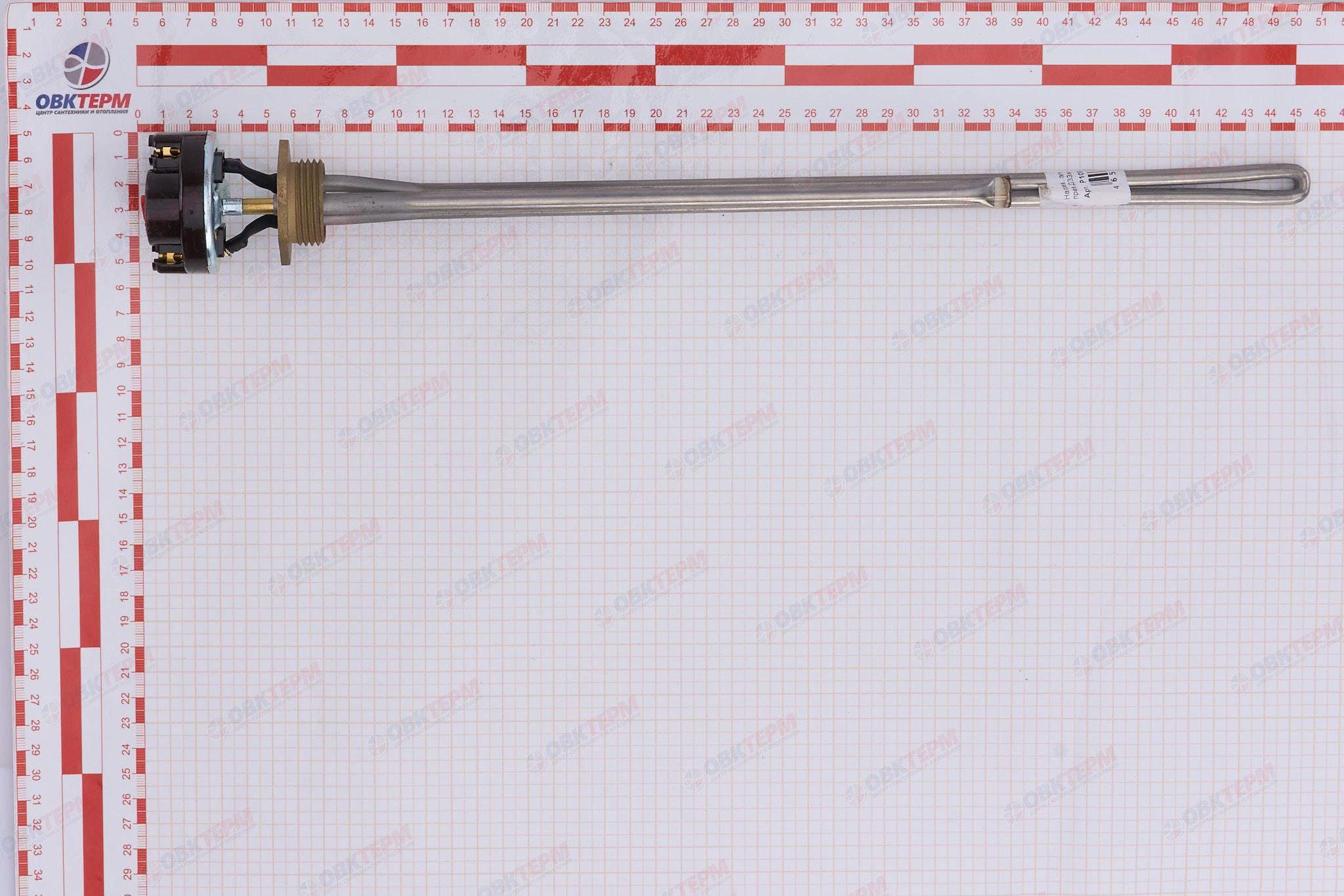 Нагревательный элемент тип RDT 1,0 кВт G1" L390мм правая резьба с термостатом, для алюм. радиаторов - миниатюра №6