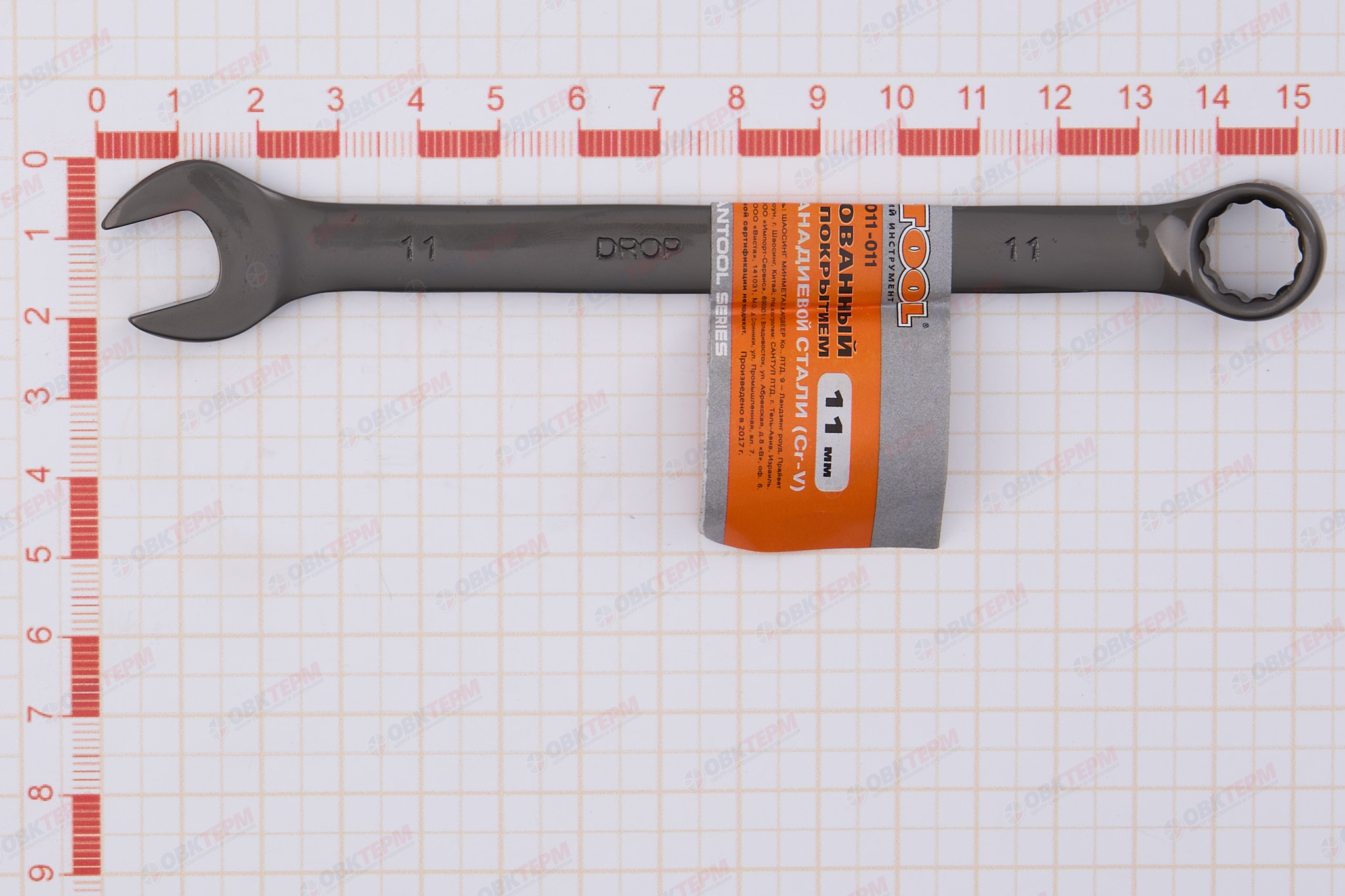 Ключ комбинированный 11 мм CR-V, с черным никелевым покрытием SANTOOL - Изображение №4
