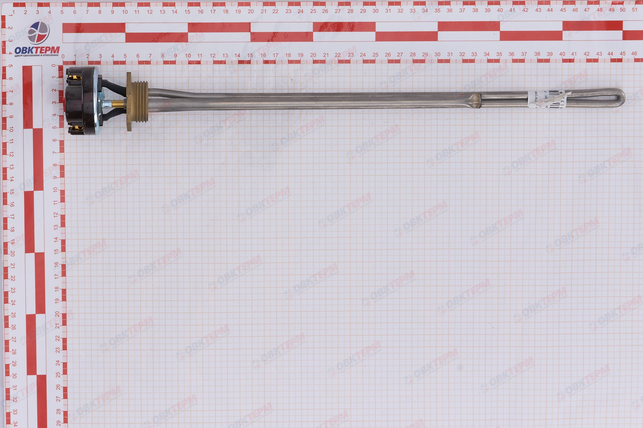 Нагревательный элемент тип RDT 1,0 кВт G1" L390мм левая резьба с термостатом, для алюм. радиаторов - миниатюра №3