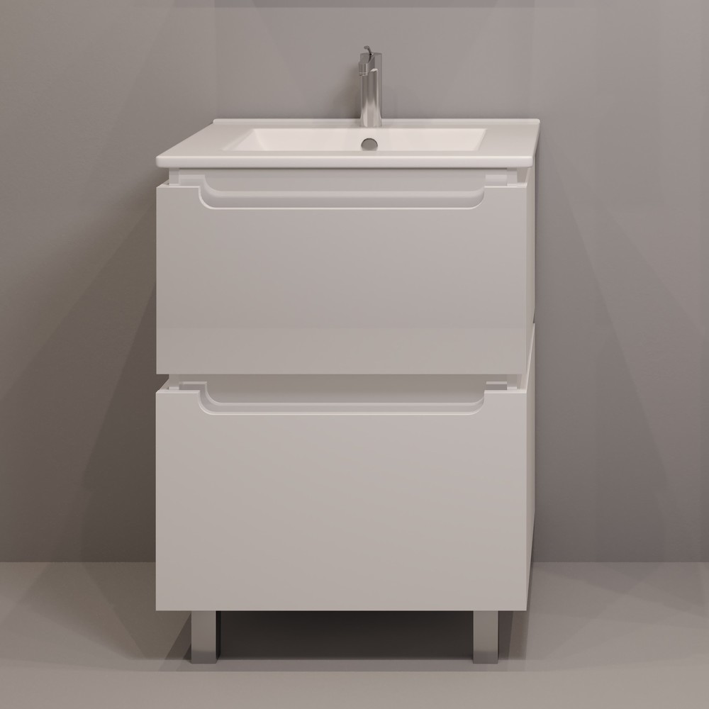 Тумба напольная EvaGold  60 №3 "Vesta" (ум. Оскар 750) белый глянец - Изображение №1