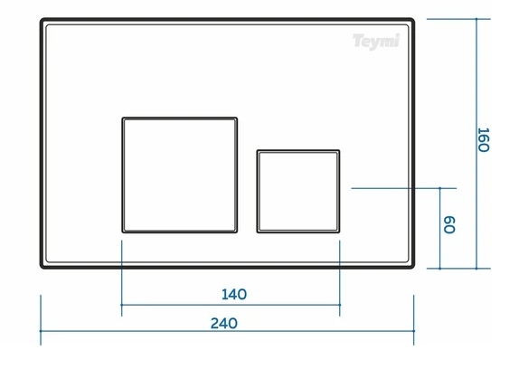 Панель смыва Teymi Kati, двойной смыв, черный, матовый - Изображение №2