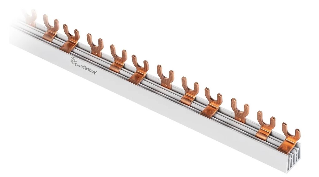 Шина соединительная типа FORK (вилка), 3П, 63А, 220 мм SBE-fork-3-22 SMARTBUY - Изображение №1