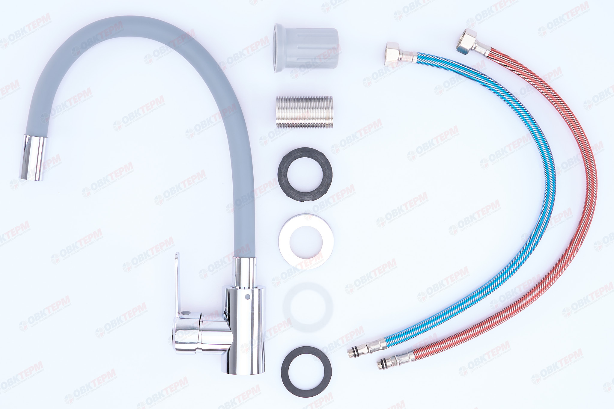 Смеситель д/кухни нерж/сталь CHAMPION EZA-011 CHROME REFL.GRAY (16 шт/ящ) - Изображение №3