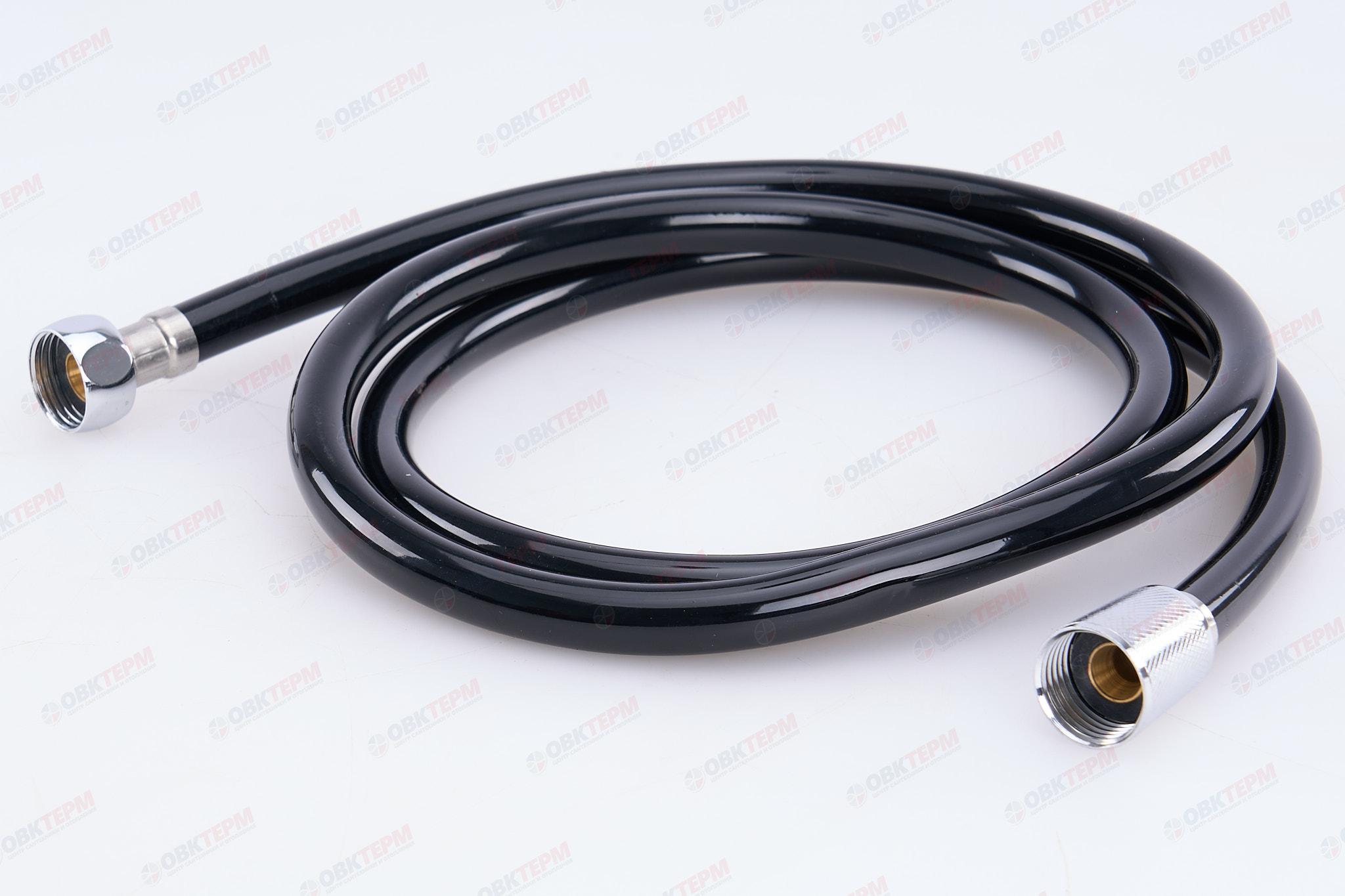 Шланг д/душа ZERIX Chr.Z02 силиконовый 150 см BLACK (50 шт/ящ) - Изображение №1