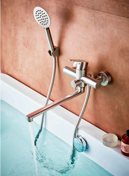 Смеситель д/ванны нерж/сталь ZERIX - LUX-006 (EURO)  8 шт/ящ - миниатюра №3