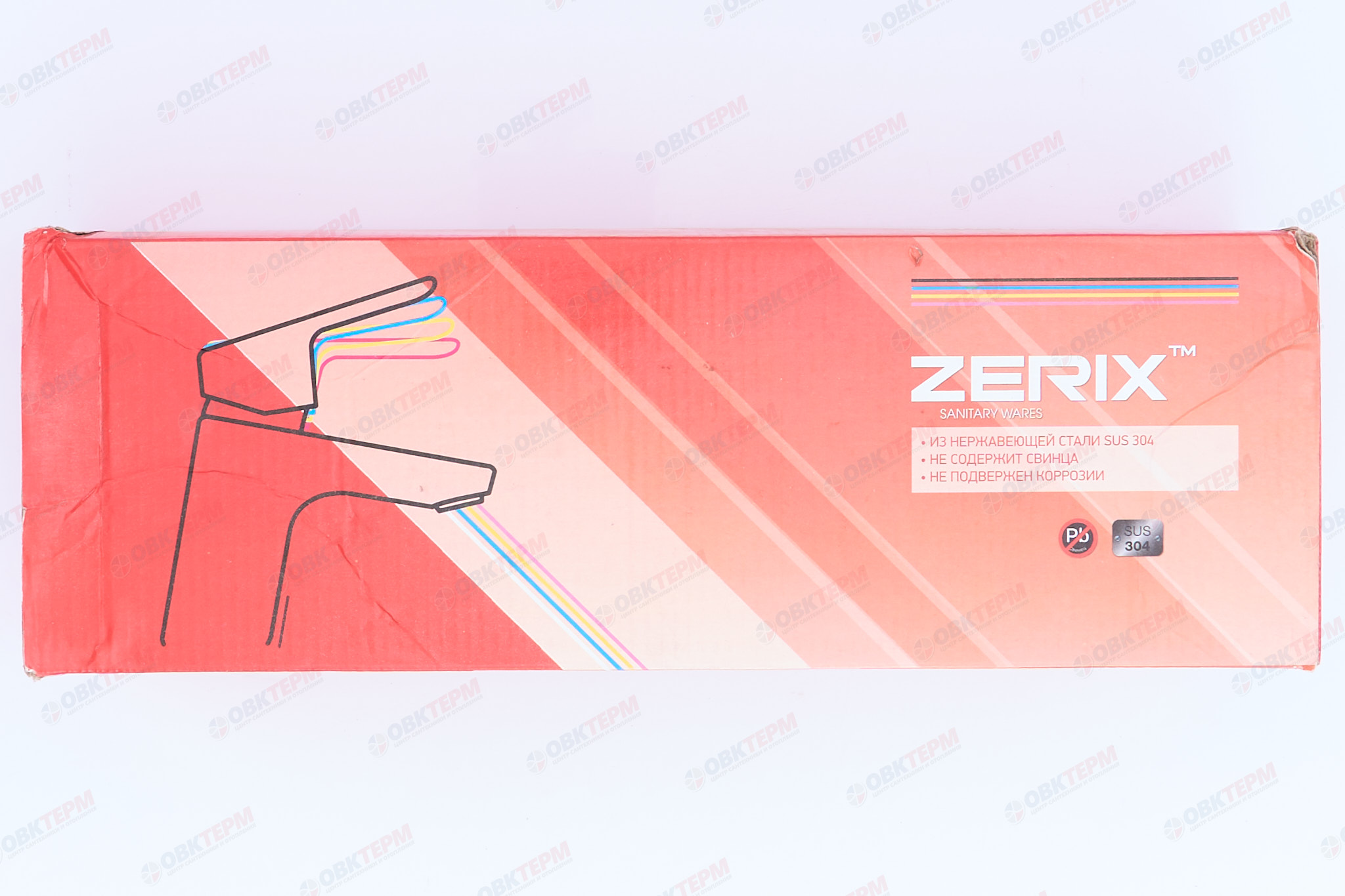 Смеситель д/ванны нерж/сталь ZERIX - LUX-006 (EURO)  8 шт/ящ - миниатюра №9