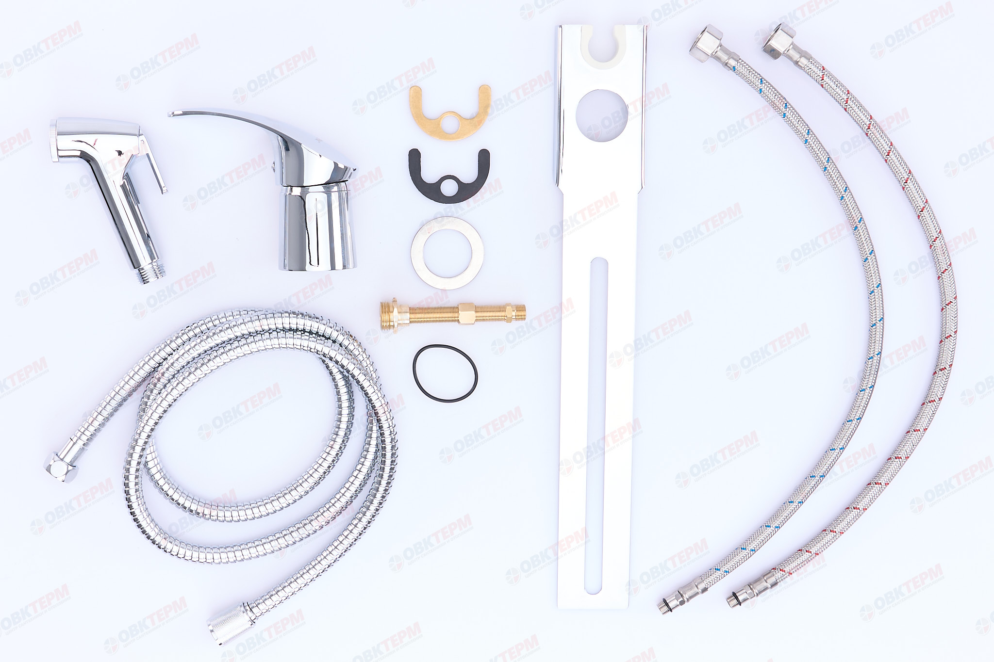 Смеситель с гигиеническим душем ZERIX LR5221 (VEL-002SH) с планкой креп. на унитаз (10шт/ящ) - Изображение №5