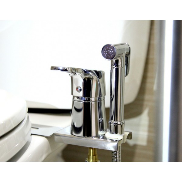 Смеситель с гигиеническим душем ZERIX LR5221 (VEL-002SH) с планкой креп. на унитаз (10шт/ящ) - Изображение №2