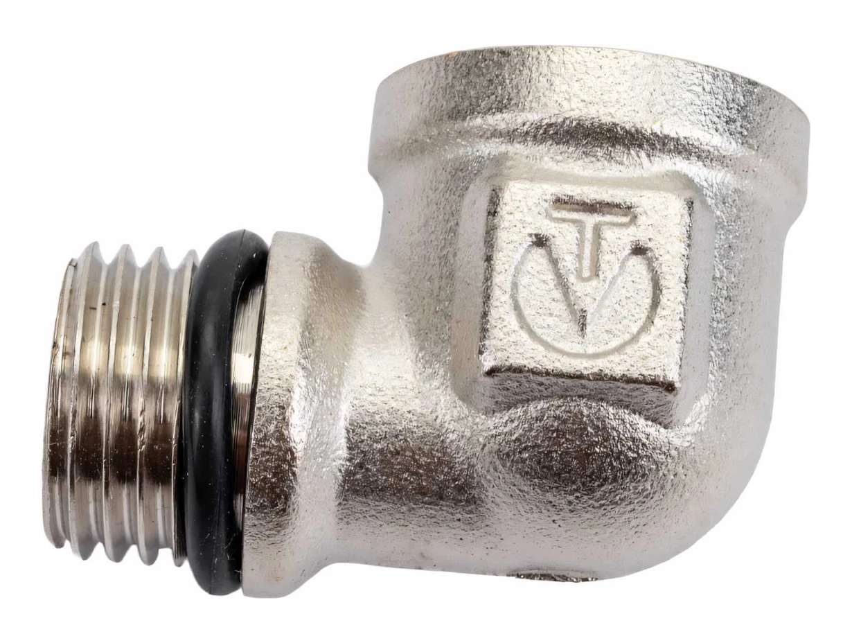 Угол     1/4" вн  (с доп.уплотнением)    никель (Valtec)   (500ящ/10шт) - Изображение №1