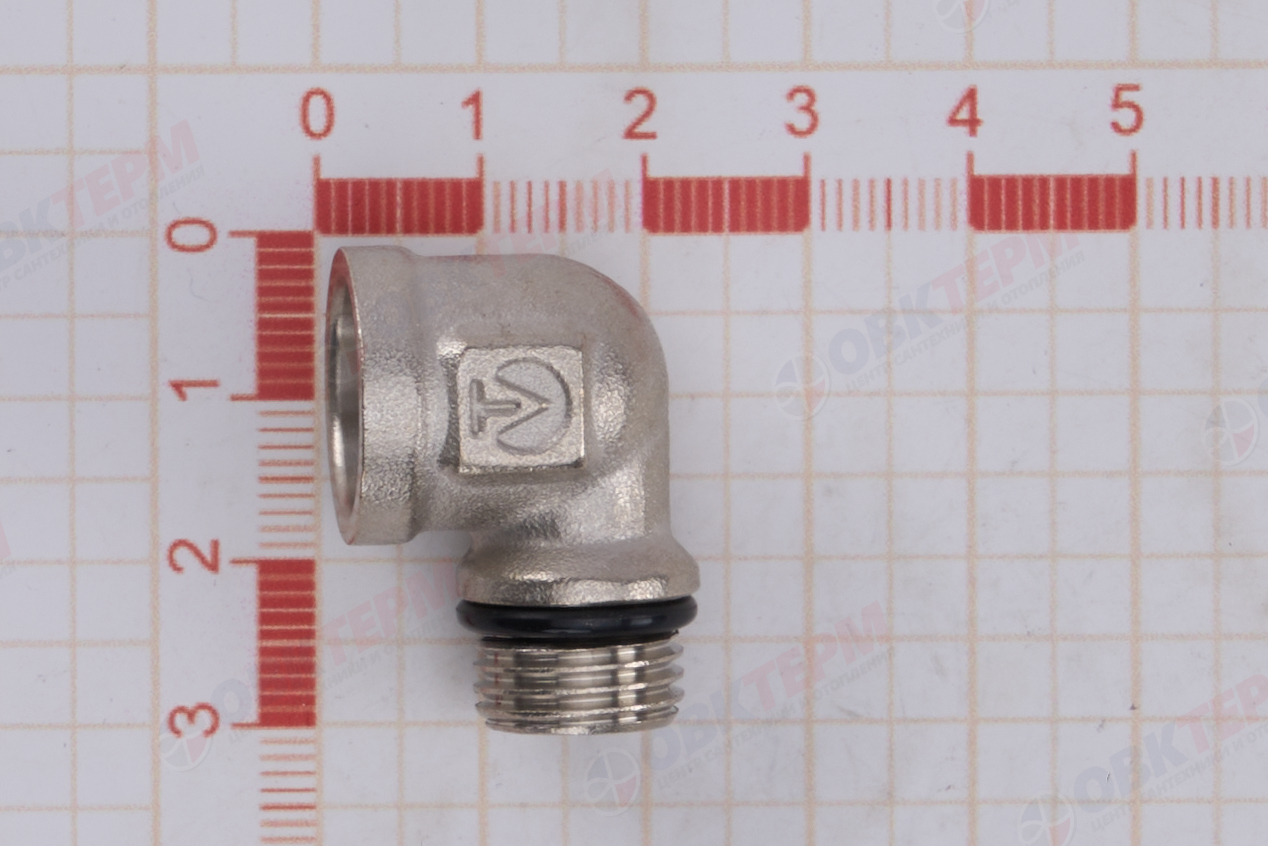 Угол     1/4" вн  (с доп.уплотнением)    никель (Valtec)   (500ящ/10шт) - миниатюра №6