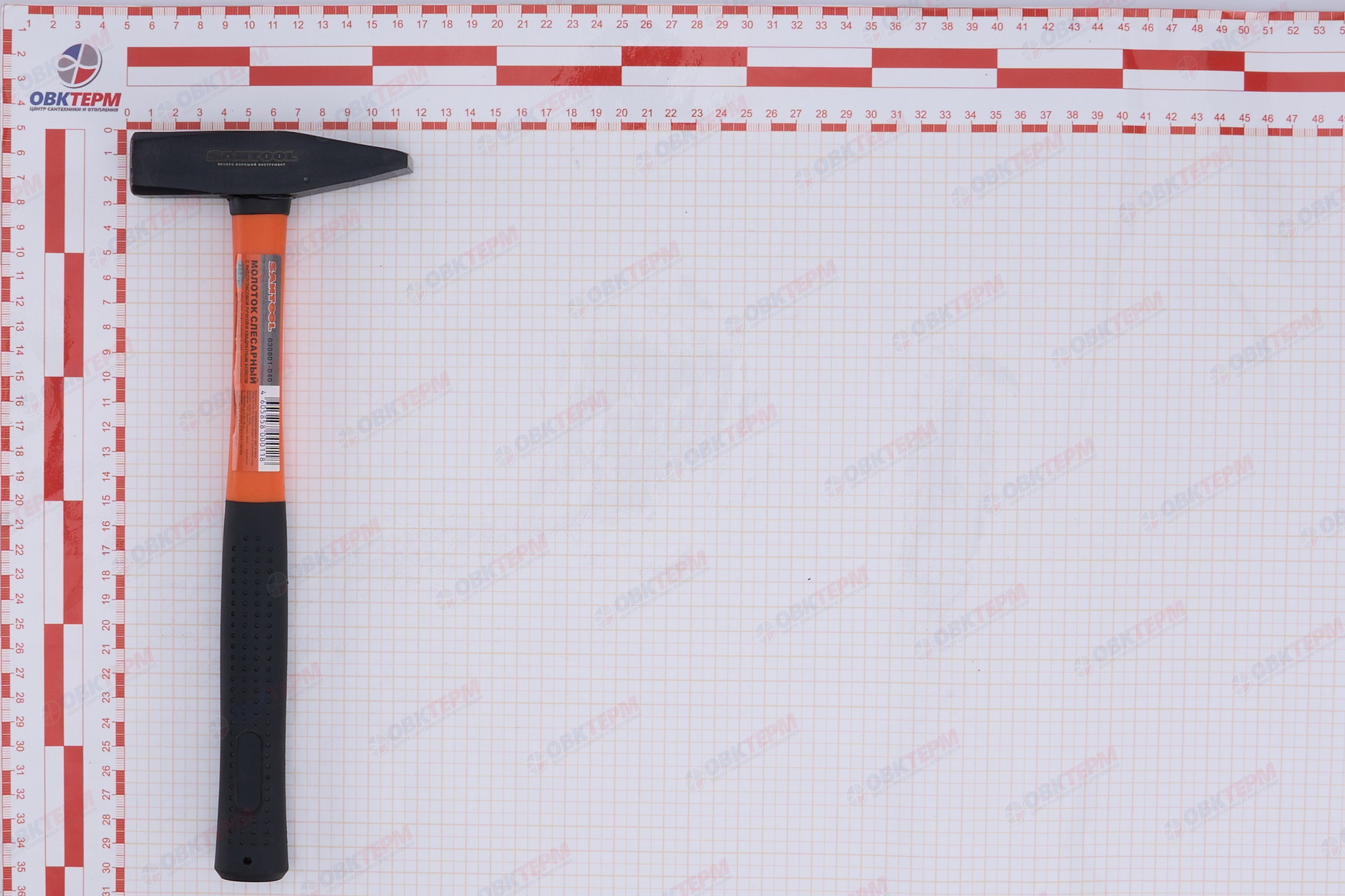 Молоток немецкого типа, фибергласовая ручка, кованый боек 400 гр SANTOOL - миниатюра №8