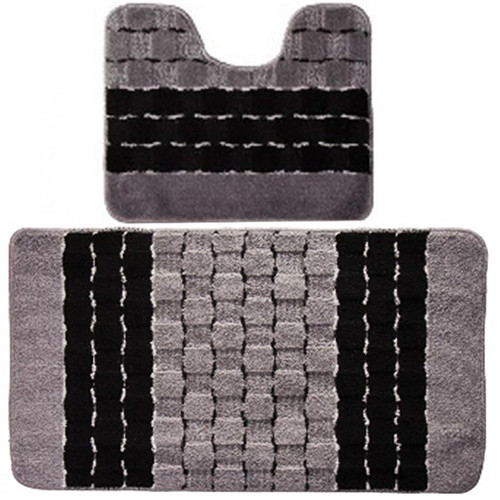 Комплект ковриков для в/к BANYOLIN SILVER 600х1000/500х600мм 11мм (черный) - Изображение №1