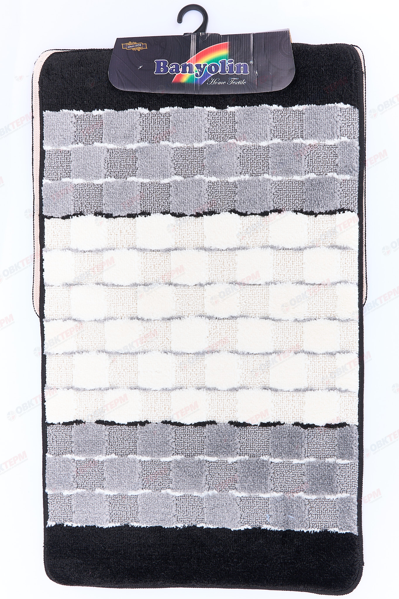 Комплект ковриков для в/к BANYOLIN SILVER 600х1000/500х600мм 11мм (черный) - Изображение №2