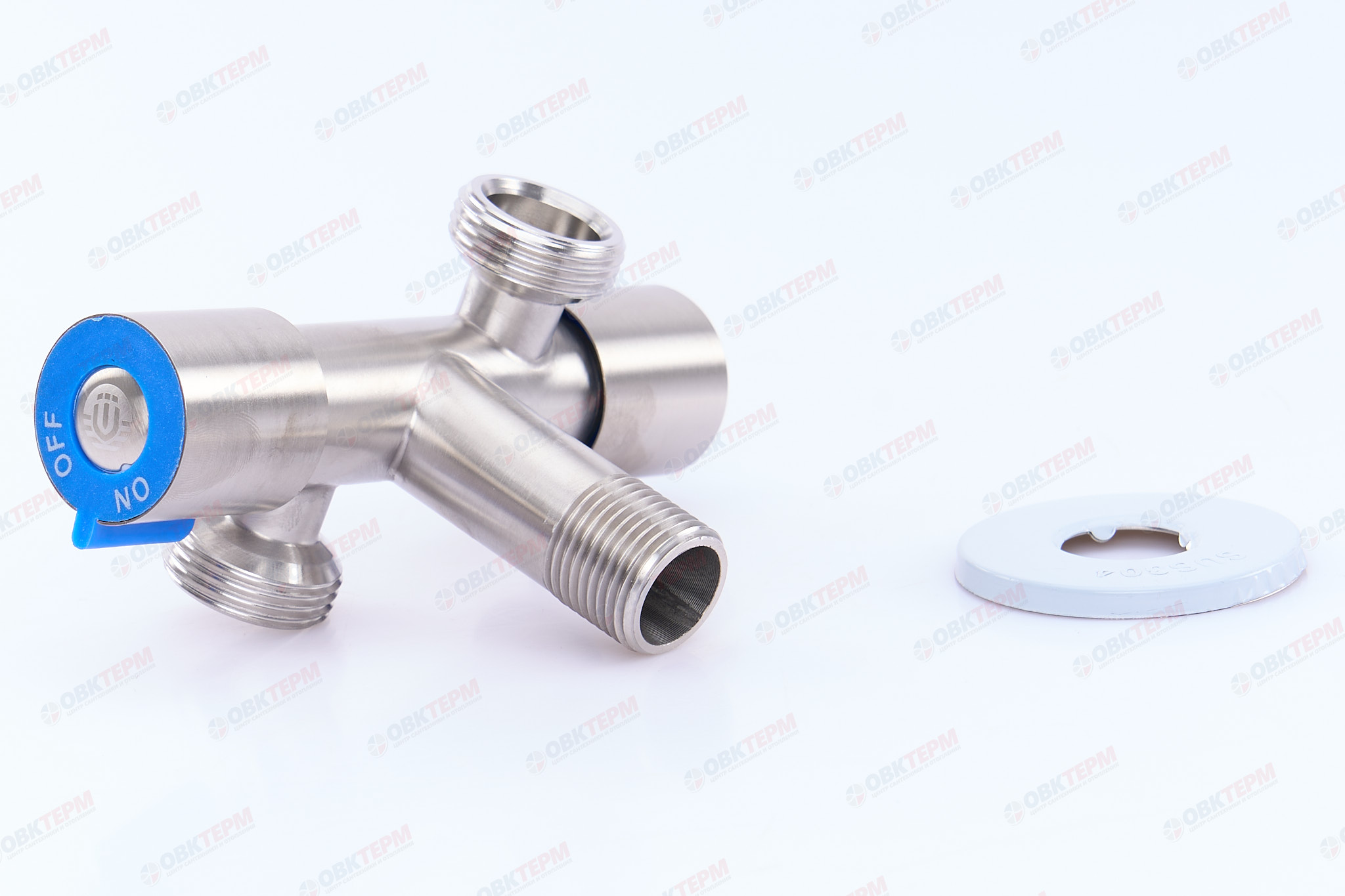 Кран для подкл. с/т приборов       TIM     1/2" - 3/4" - 3/4",   2 выхода в разные стороны    (30/1) - Изображение №2