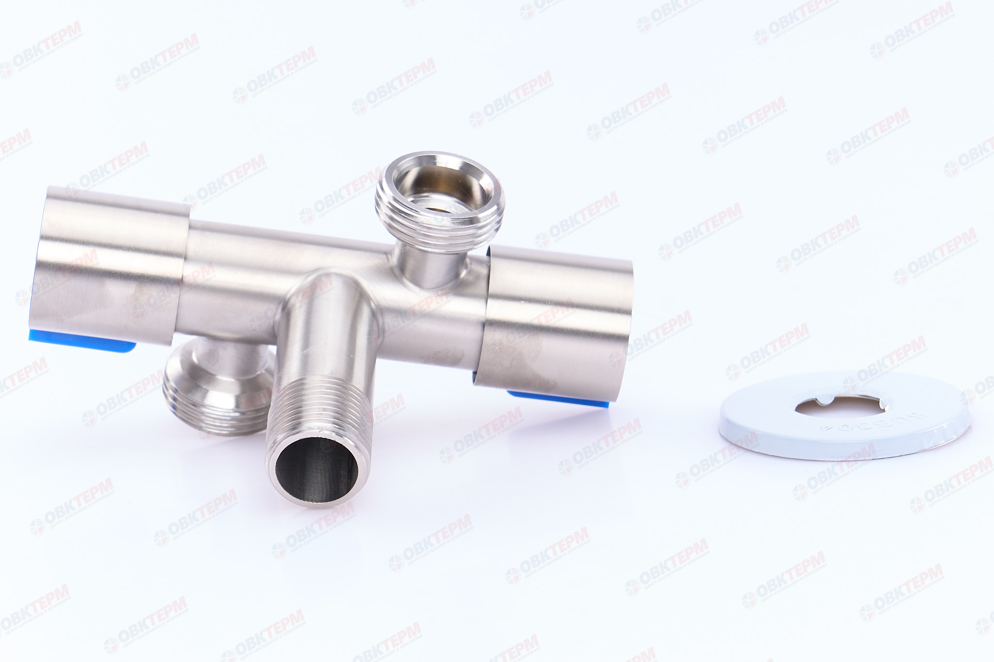 Кран для подкл. с/т приборов       TIM     1/2" - 3/4" - 3/4",   2 выхода в разные стороны    (30/1) - Изображение №4