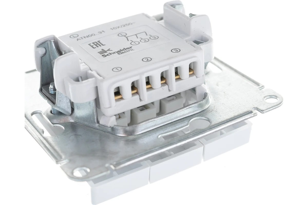Выключатель 3-клавишный механизм сх.1+1+1 10АХ Белый AtlasDesign Systeme Electric - Изображение №3